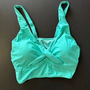 Grapent Women's Teal Twist-Front Swim Top